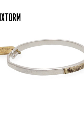 VIXTORM足银手镯子S990全手工捶打 原创设计师款 潮牌Saw 送证书