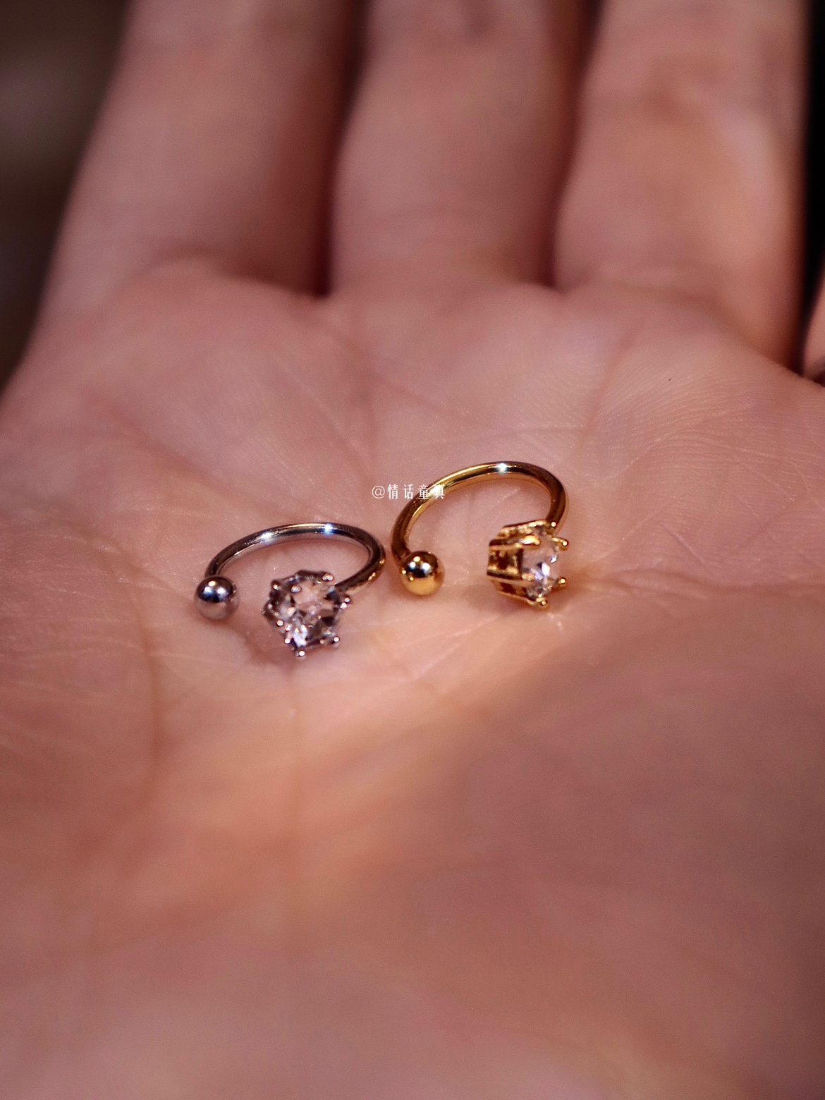 单只售～无耳洞耳夹一颗钻施华洛925纯银镶钻耳骨夹气质个性ins风