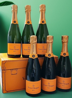 6瓶装#法国进口Veuve Clicquot凯歌皇牌香槟酒 干白气起泡葡萄酒