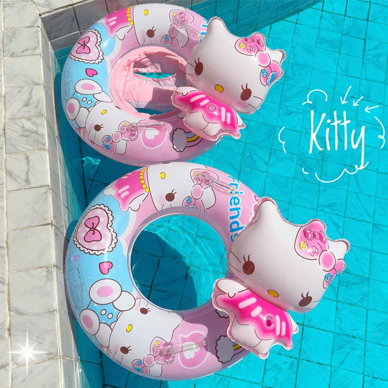 Hellokitty儿童泳圈加厚款带把手