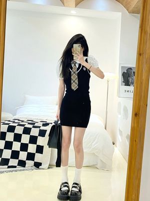 美式校园学院风JK制服马甲裙