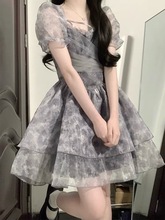 法式温柔风在逃公主网纱连衣裙夏季奶甜蓬蓬设计感小个子茶歇短裙