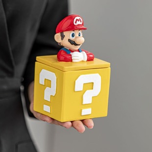 创意马里奥储物罐树脂工艺品首饰盒卡通桌面摆件问号罐戒指盒
