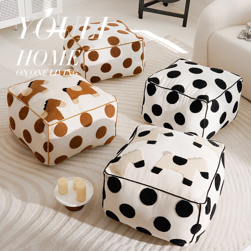 原创可爱卡通小马客厅户外蒲团儿童房方墩榻榻米动物坐垫换鞋凳