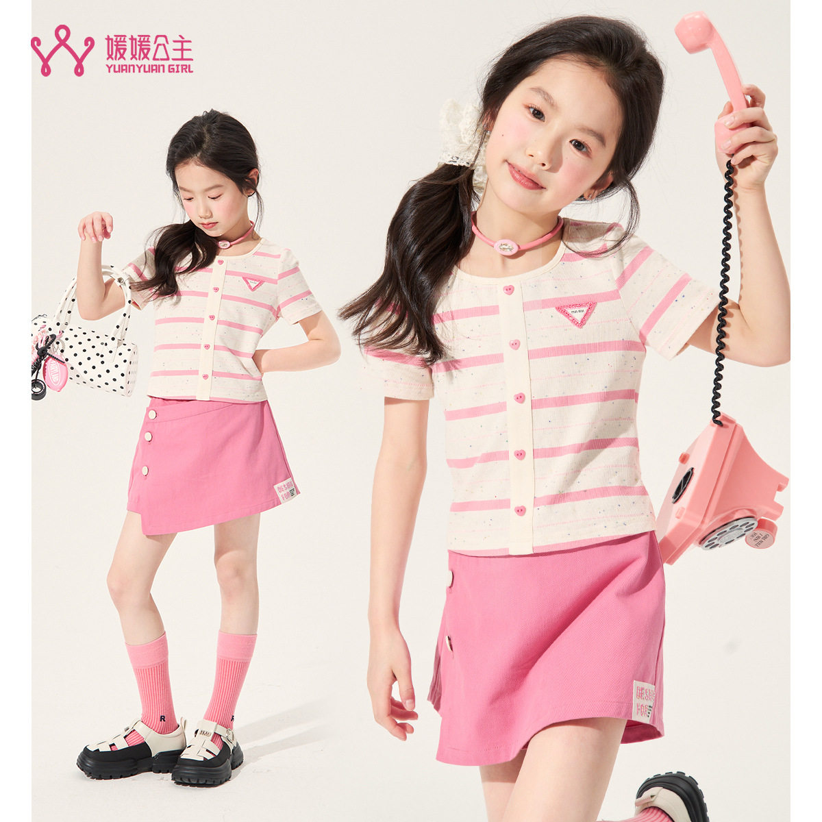 女童套装2026夏装新款中大童儿童短裤两件套短袖T恤裙子童装