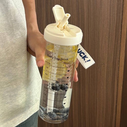 饮水计划泡花茶杯吸管水杯高颜值