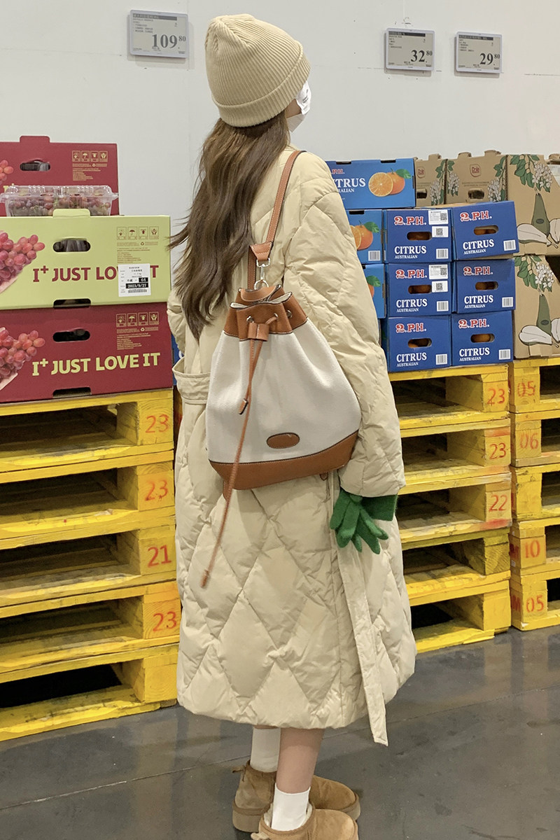 【已出货】百搭菱形格宽松加厚保暖羽绒服2C372-8059-P285控418,女装羽绒服,2C372