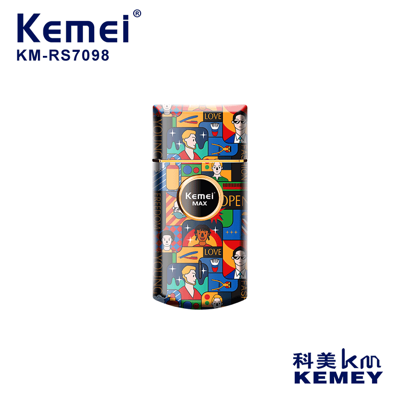 KEMEI/科美KM-RS7098新款涂鸦往复式无水洗电动剃须刮胡刀