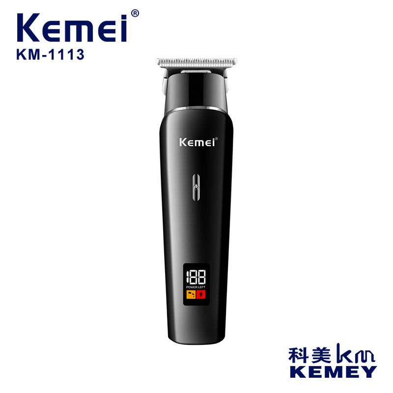 油头雕刻推剪KM-1113跨境爆款静音降噪LCD液晶数显专业理发器
