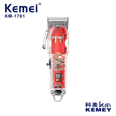 kemei/科美KM-1761透明机身理发器USB快充大功率发廊专业电推剪