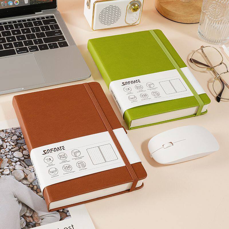 120克厚纯色点阵本A5送礼硬面绑带商务本子子弹笔记本学生手账本