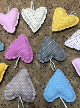 纯手工创意红黄蓝色纯棉布爱心鸡心心形挂饰挂件吊件婚庆家居装饰