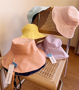 柜面179 黑科技UPF50抗紫外线防晒大帽檐双面遮阳可折叠渔夫帽女