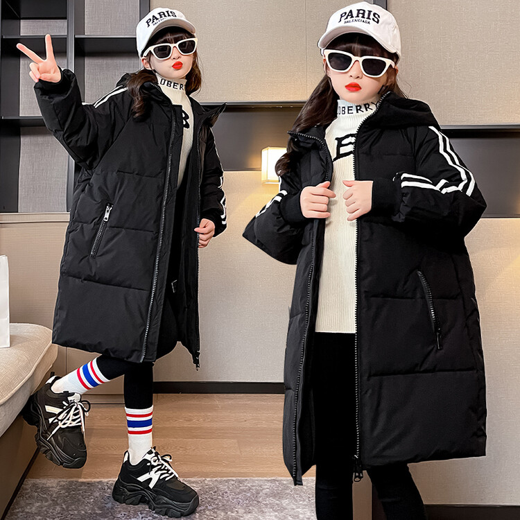 女童韩版时尚中长款羽绒服