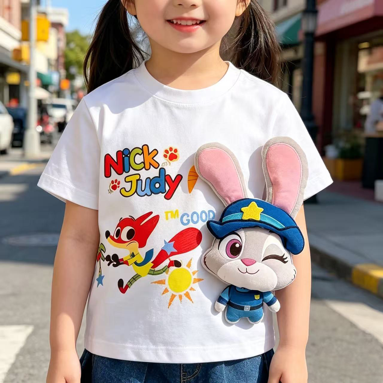 女童夏季纯棉立体卡通t恤