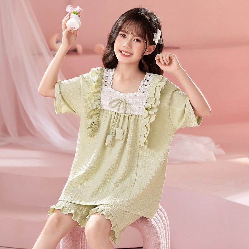 女童夏季公主风睡衣套装