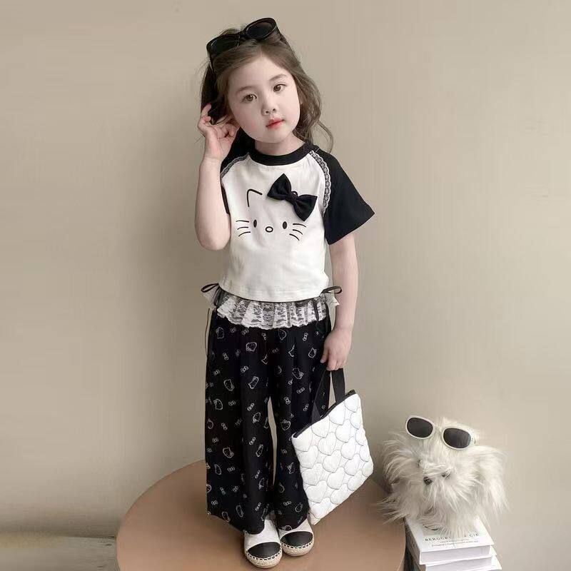 女童夏装套装巨好看漂亮女宝短袖裤子两件套韩版洋气女孩夏季衣服