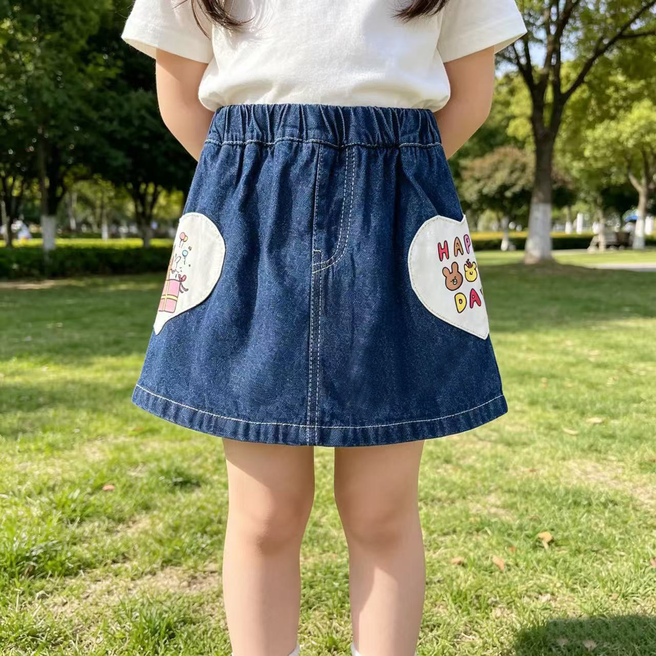 女童半身裙韩版夏季女宝洋气牛仔短裙时尚休闲百搭小女孩夏天裙子