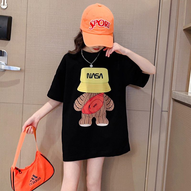 女大童t恤短袖初中生夏季宽松薄款上衣女童夏装韩版女孩时尚半袖