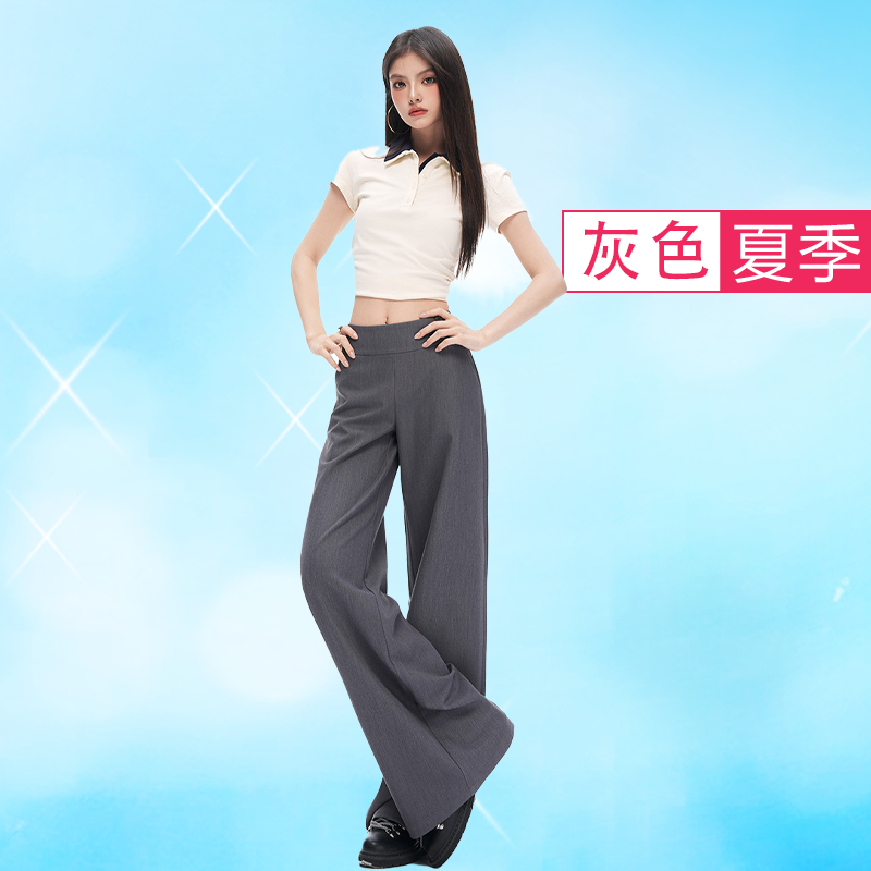 美式休闲西裤女2026夏现款复古三粒扣设计不贴腿宽松垂感百搭长裤