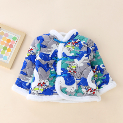 儿童东北大花棉袄网红新年衣服冬季加绒加厚女宝宝拜年服冬民族风