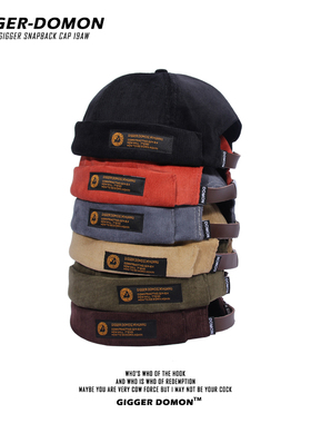 法国Miki Hat复古灯芯绒春秋季水手嘻哈潮雅痞流氓瓜皮地主帽子