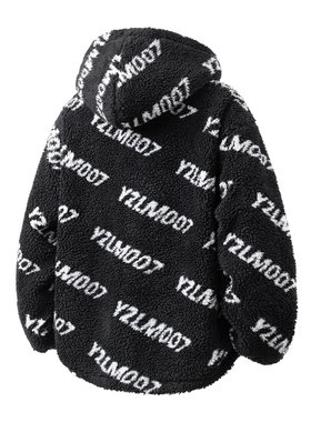 立体定制LOGO羊羔毛棉衣大码M5XL连帽棉衣外套男78710P105控148