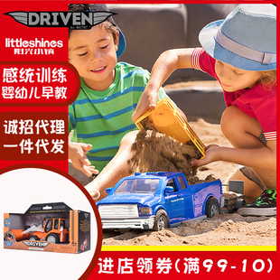 消防車仿真警車模型認知車模 美國driven玩具車迷你拖車工程車套裝