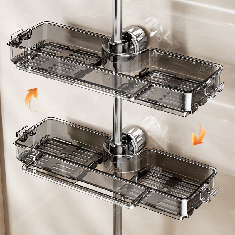 卫生间花洒置物架托盘免打孔浴室淋浴架子支架洗澡沐浴露收纳