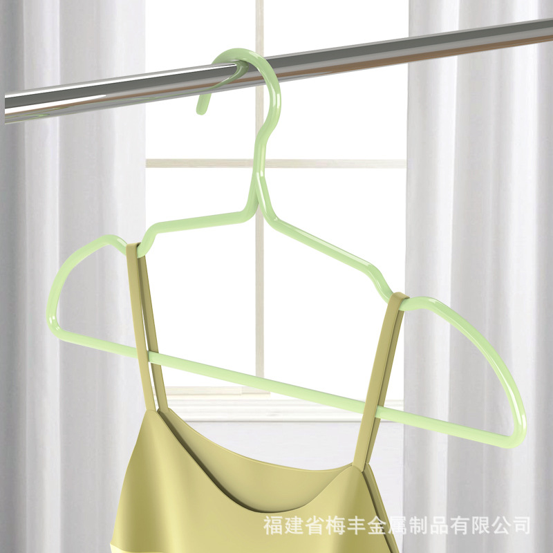 【严选】梅峰加厚加粗晾晒衣架空心管宽肩护肩成人衣架挂裙8只装