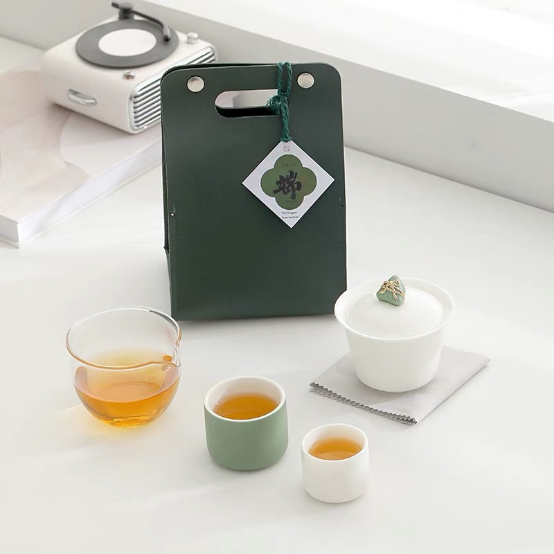 端午安康旅行便携户外泡茶器快客水杯茶具伴手礼品手提袋小众实用
