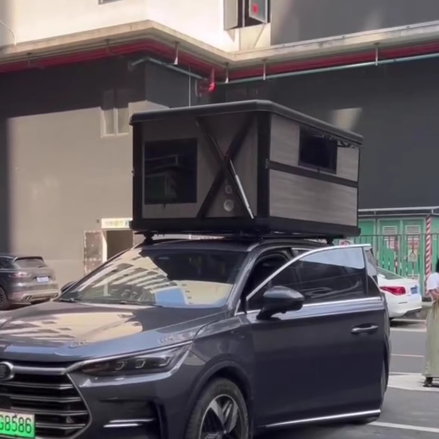超薄全自動鋁合金車車頂帳篷全自動升降戶外車載賬篷車載睡眠倉