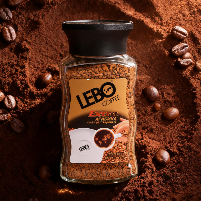俄罗斯原装进口冻干速溶黑咖啡LEBO COFFEE浓郁经典香醇瓶装100克