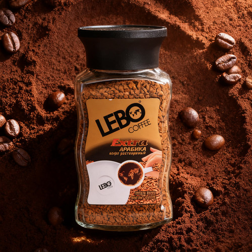 俄罗斯原装进口冻干速溶黑咖啡LEBO COFFEE浓郁经典香醇瓶装100克