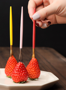 Cutipol叉子水果叉套装高端精致水果签家用高颜值水果牙签叉小叉