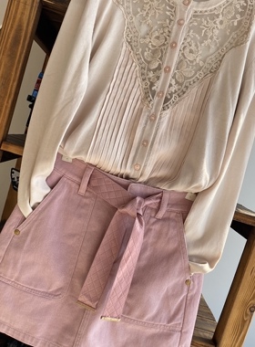 外贸原单尾货FP5plus5+可甜可盐高腰纯棉牛仔短裙超美2色版型很好