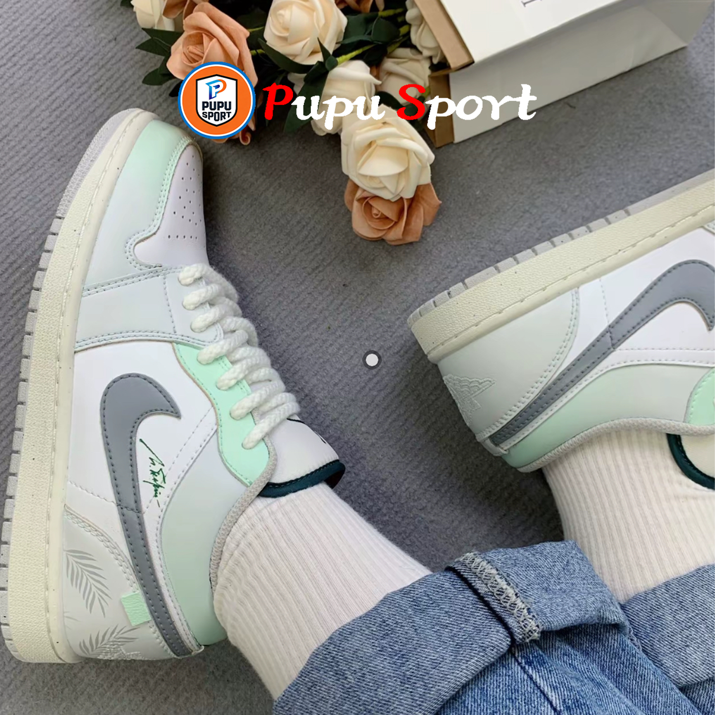 定制球鞋NIKE Air Jordan 1 薄荷椰林 潮流复古篮球鞋休闲板鞋,运动鞋new,板鞋,淘宝优惠券,粉丝福利购,淘宝优惠卷