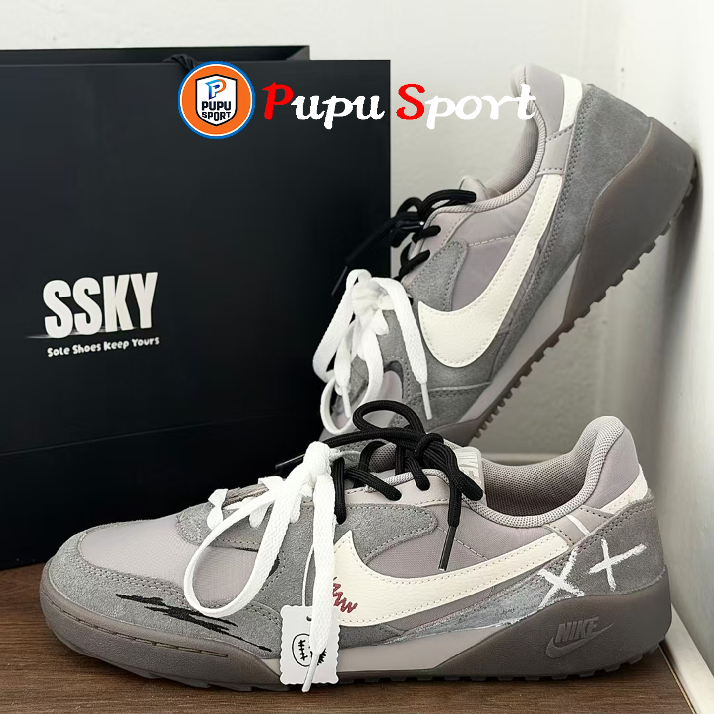 Nike Terra Manta莫兰迪灰美式街头复古潮流运动休闲鞋男子定制鞋