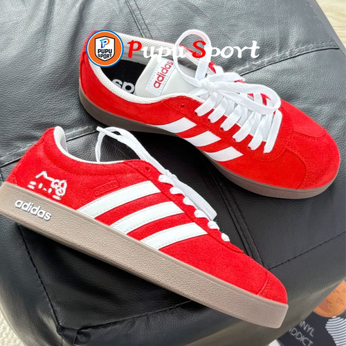 球鞋定制Adidas/阿迪达斯 Neo VL红喵莓莓 可爱德训女子低帮板鞋