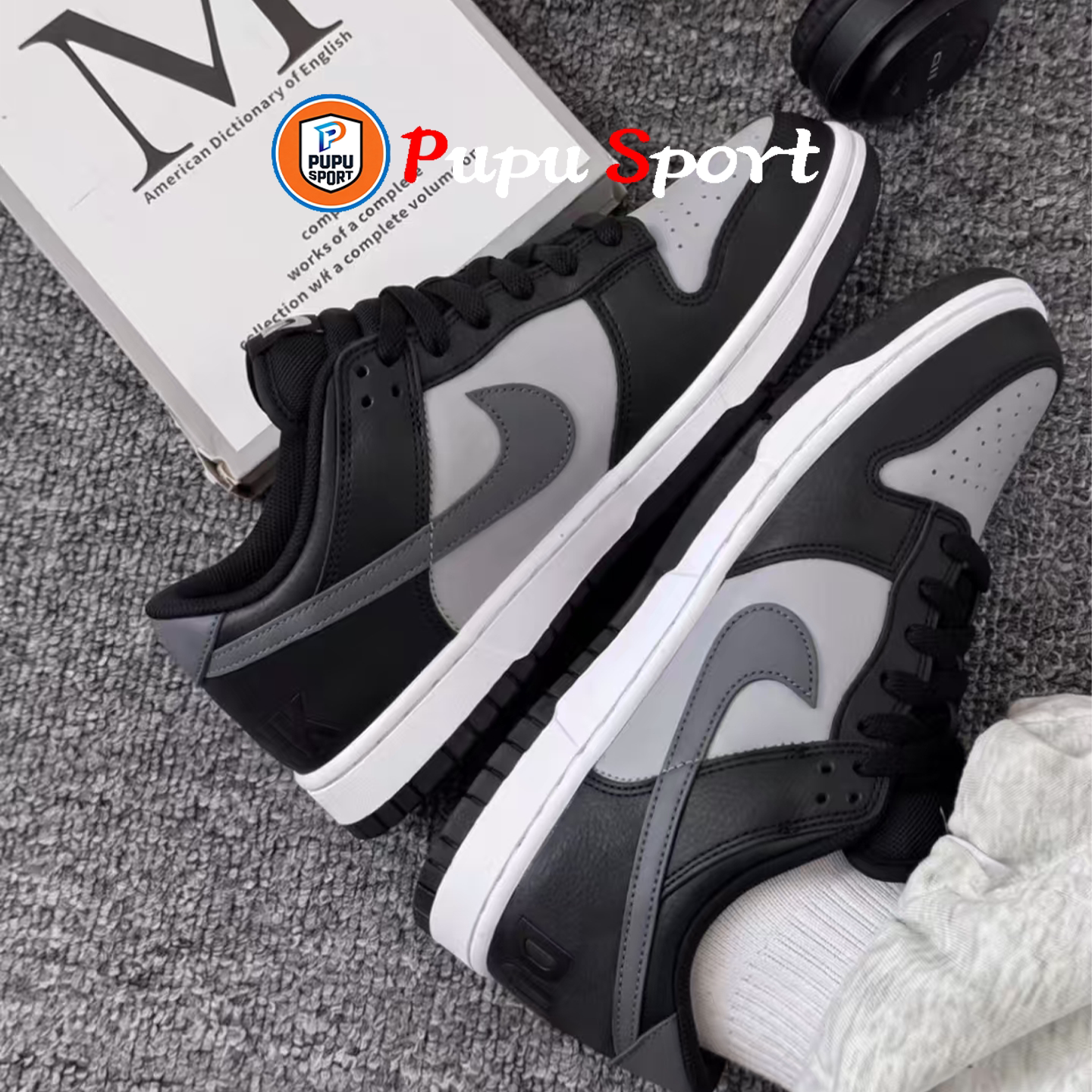 定制球鞋 Nike Big 影子灰 四季 减震耐磨轻便低帮板鞋男款黑灰色