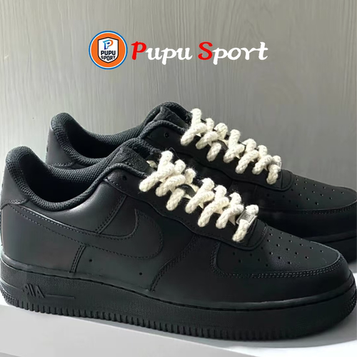 球鞋定制Nike Air Force1AF1空军一号黑武士麻绳经典低帮男女板鞋