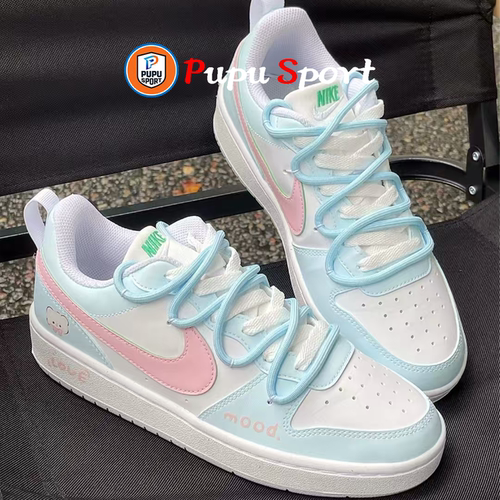 【定制球鞋】Nike Court Borough 约会小熊 可爱 蓝粉
