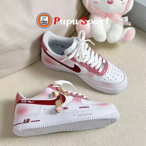球鞋定制Nike Air Force 1 AF1空军一号玫瑰情话男女情侣低帮板鞋