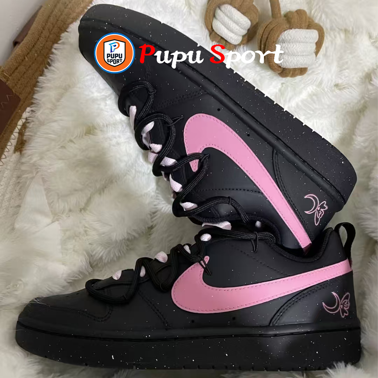 【定制球鞋】Nike Court Borough 溢梵桁芽 晚梦仙女,运动鞋new,板鞋,淘宝优惠券,粉丝福利购,淘宝优惠卷