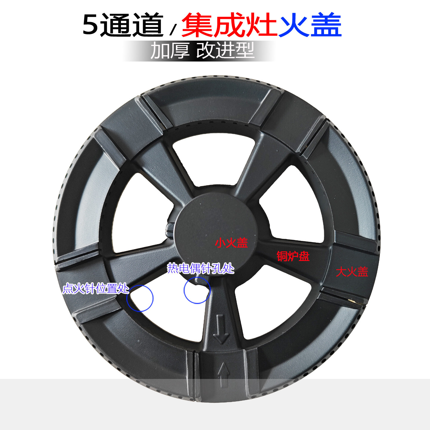 集成灶燃气灶配件适用奥田全铜火盖分火燃烧器炉盘五通道炉芯帽头