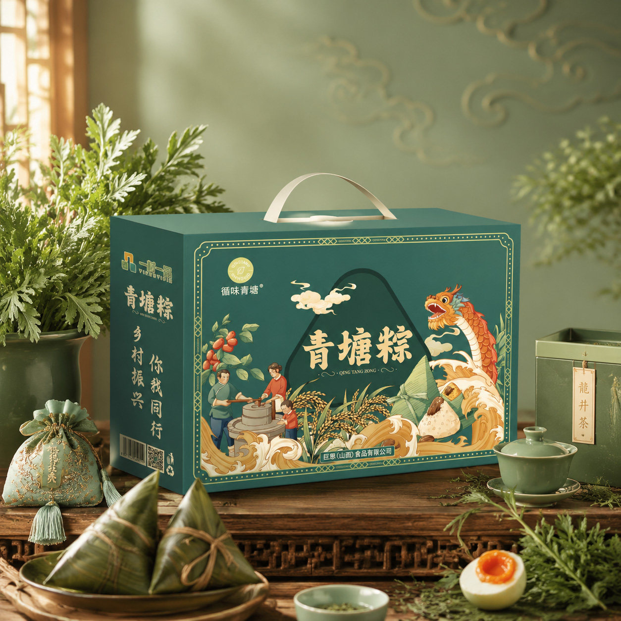循味青塘粽子礼盒装山西特产江米大粽真空装加热即食早餐礼品