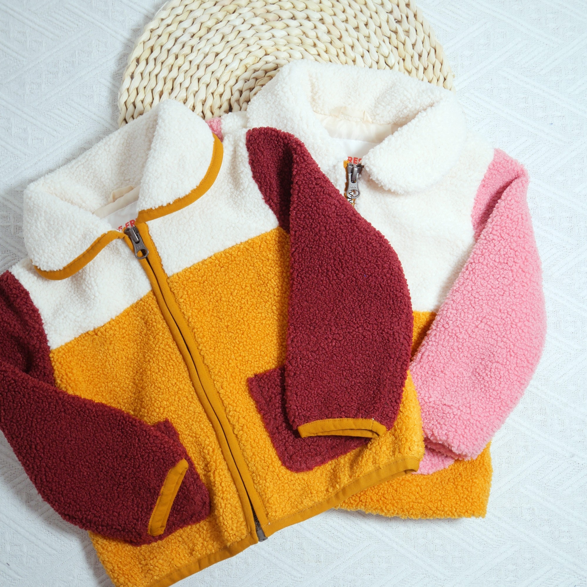 出口法单 JF家秋季男童女童婴童羊羔绒保暖拉链衫外套0-4岁码段