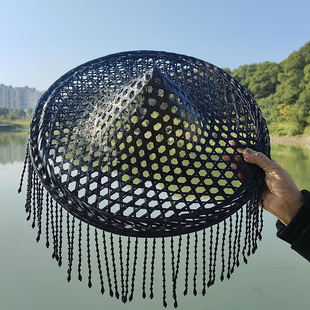 竹编帽子女侠走秀竹帽古风斗笠摄影表演道具舞蹈草帽农家装品网红