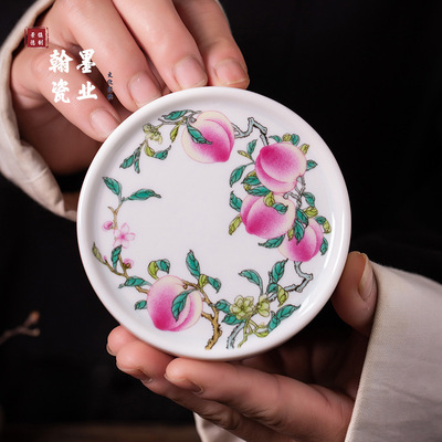 景德镇陶瓷仿古泥寿桃盖置