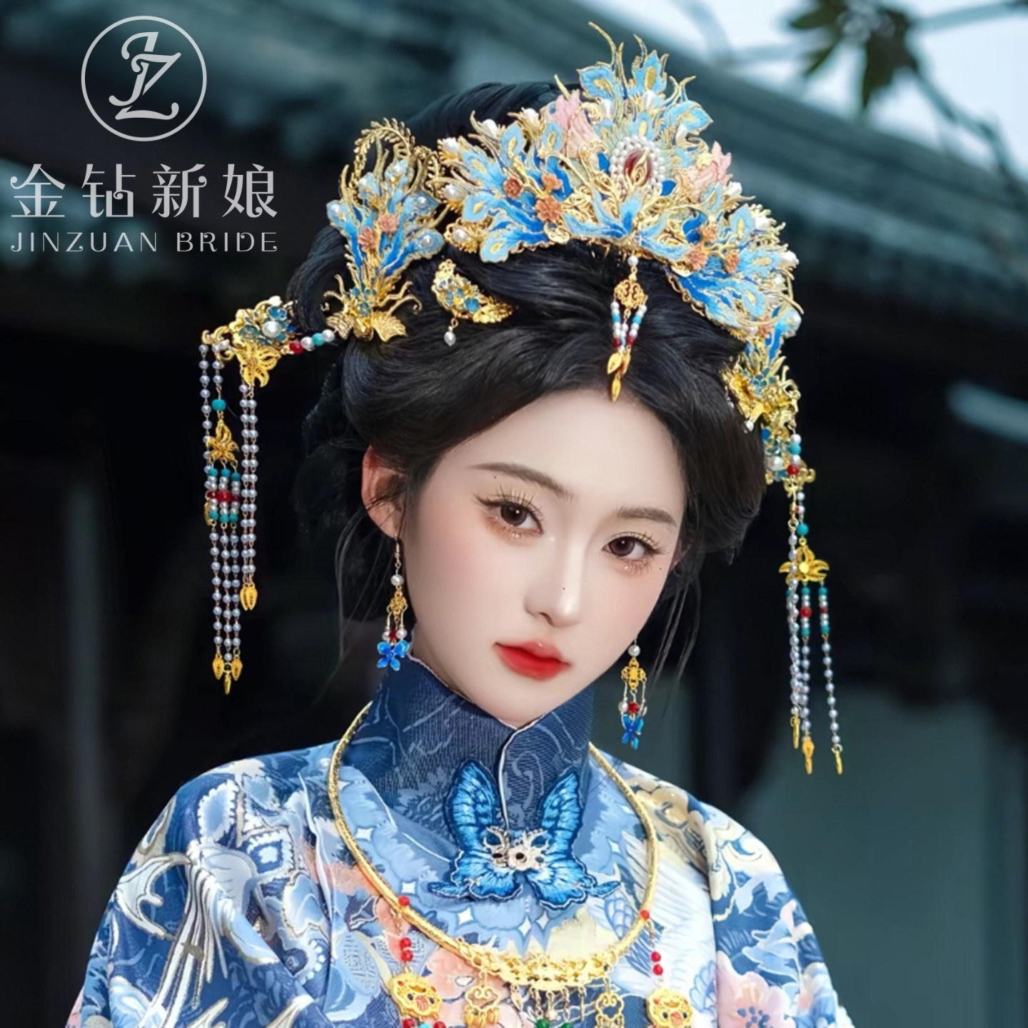 金钻新娘中式重工新娘凤冠头饰